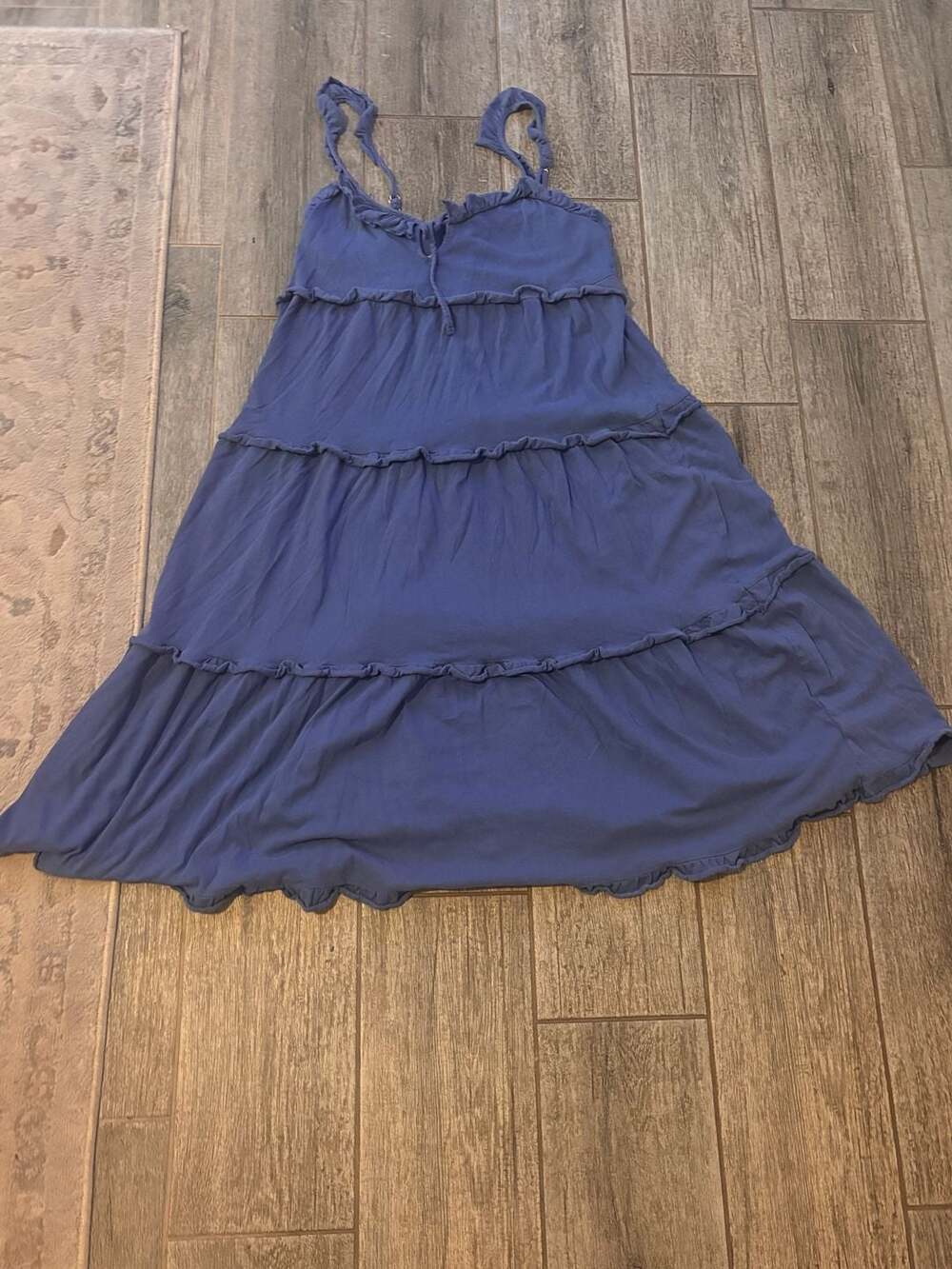 J.Crew Tiered Knit Keyhole Maxi Dress Blue